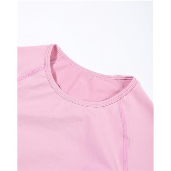 Influence Crop Top Workout Shirts for Women Sweet Pink - Picture 6 of 6